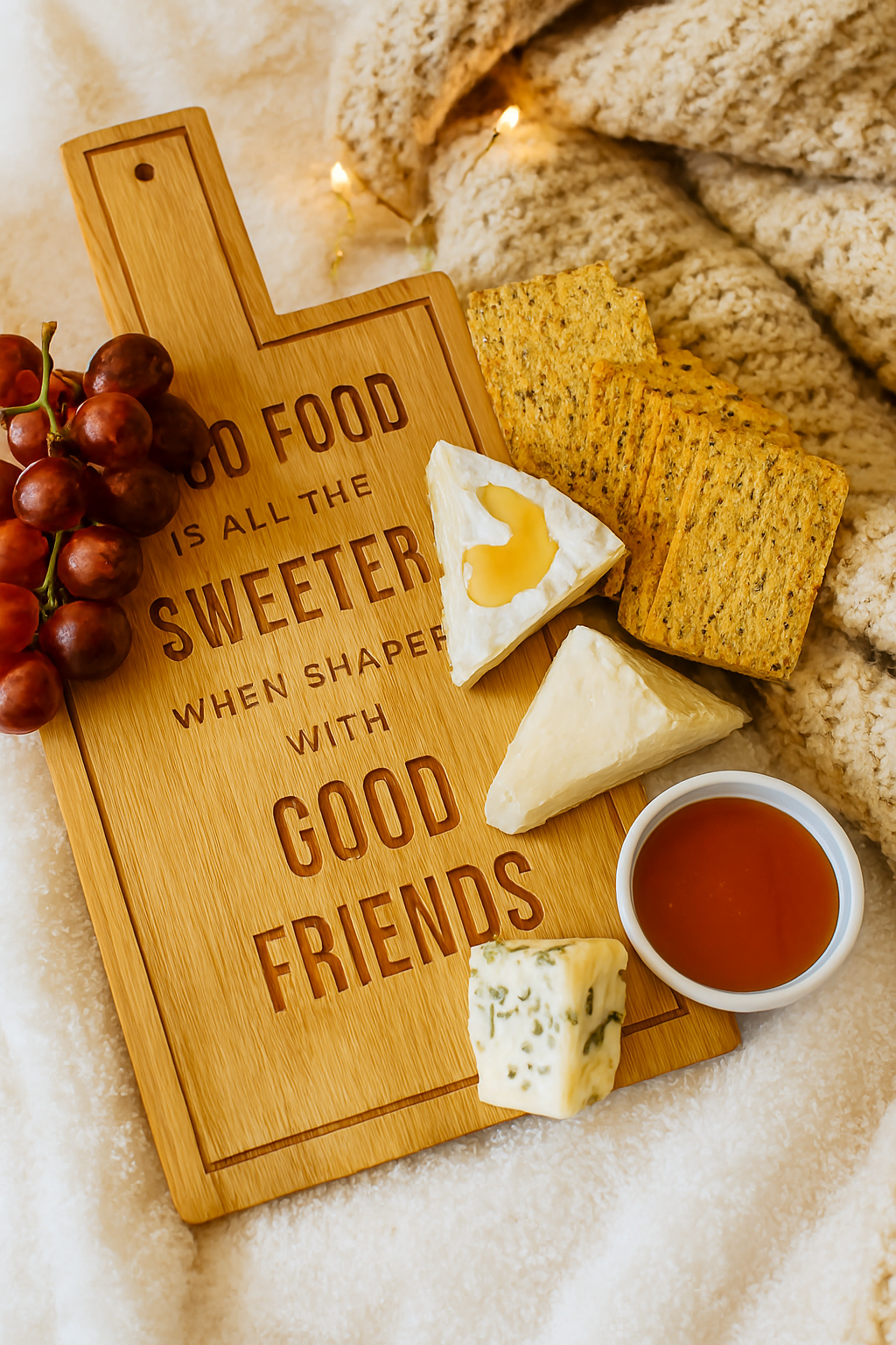 Sweeter When Shared Bamboo Serving Board – Rustic Kitchen Board | Aura Luxe Collection