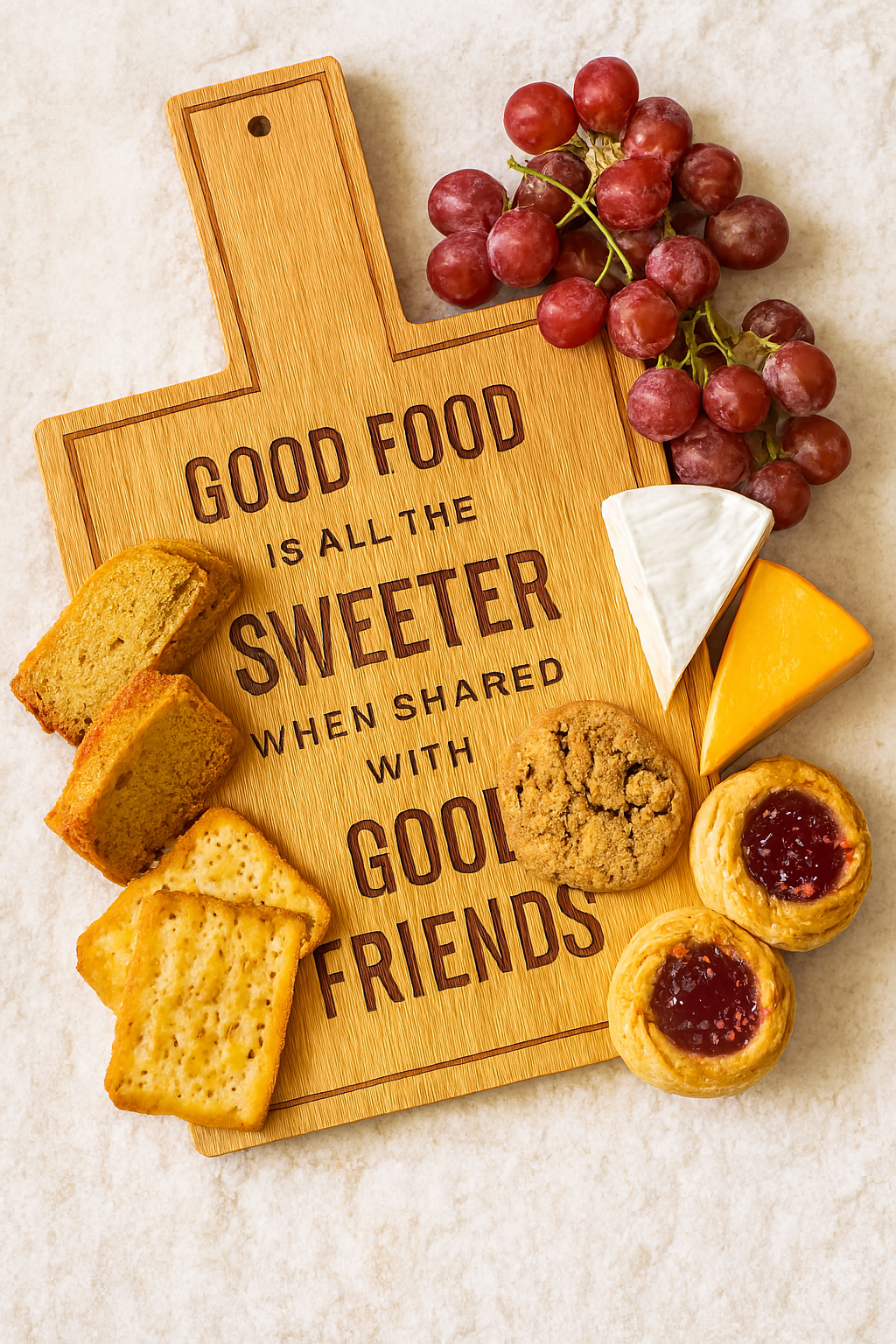 Sweeter When Shared Bamboo Serving Board – Rustic Kitchen Board | Aura Luxe Collection