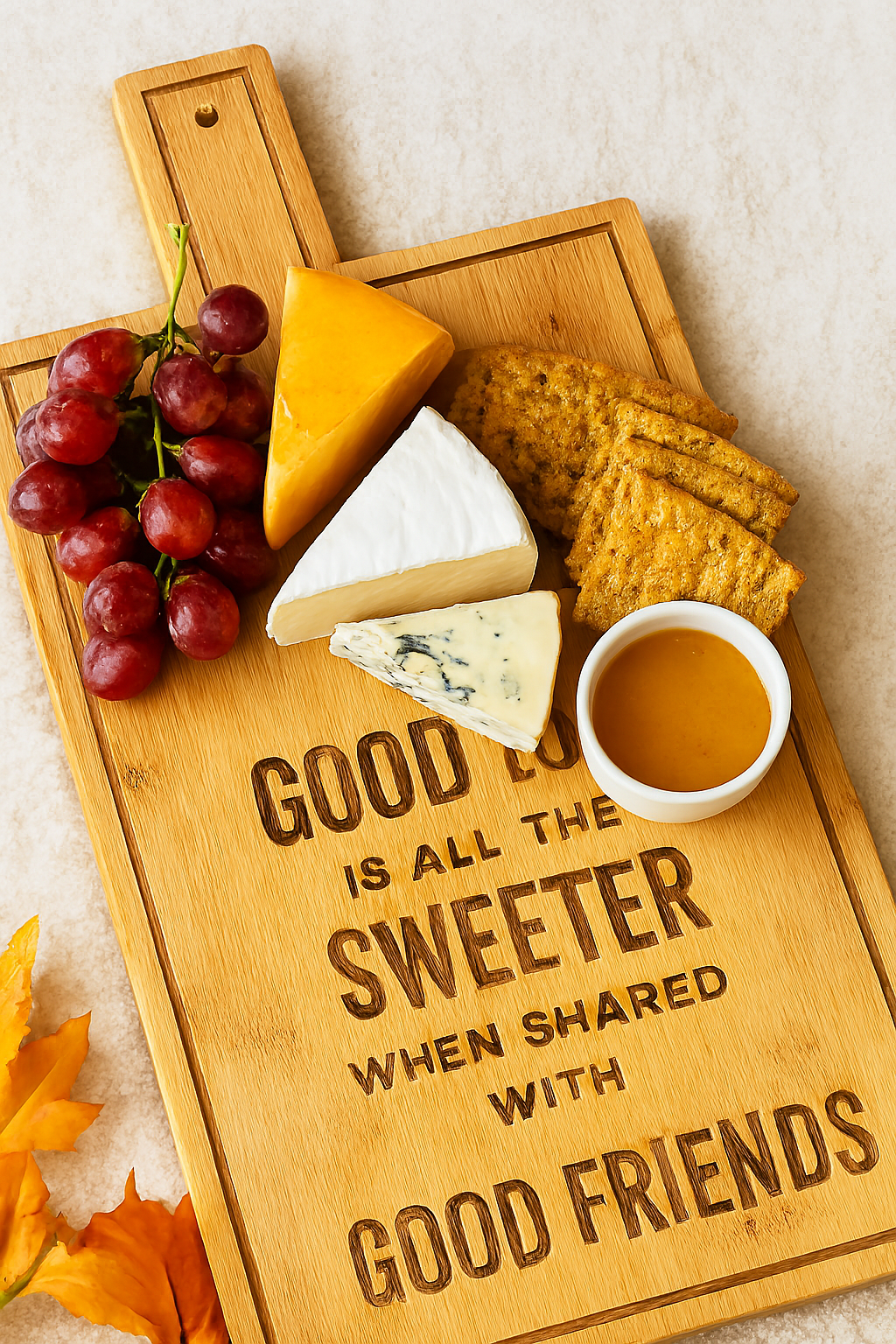 Sweeter When Shared Bamboo Serving Board – Rustic Kitchen Board | Aura Luxe Collection