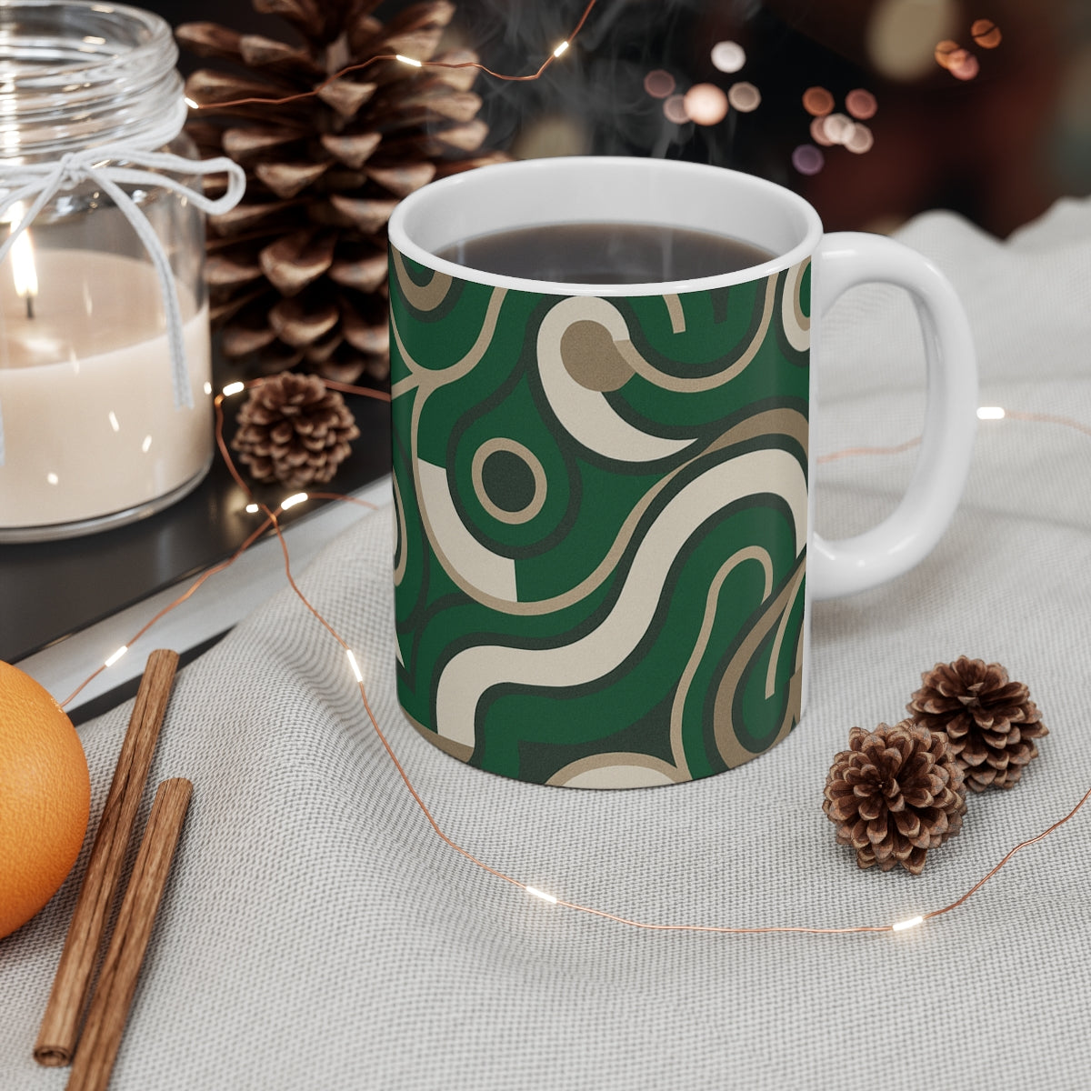 Cedar Swirl – Ceramic Mug | Minimalist Artisan Stoneware by Aura Luxe Collection