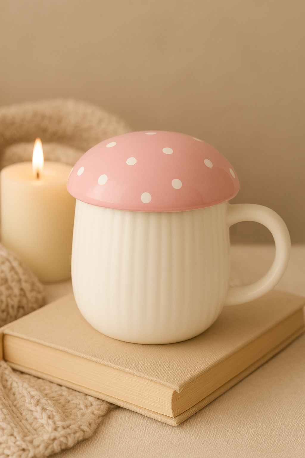 Pink Mushroom Mug – Toadstool Cup in Pastel Pink | Aura Luxe Collection