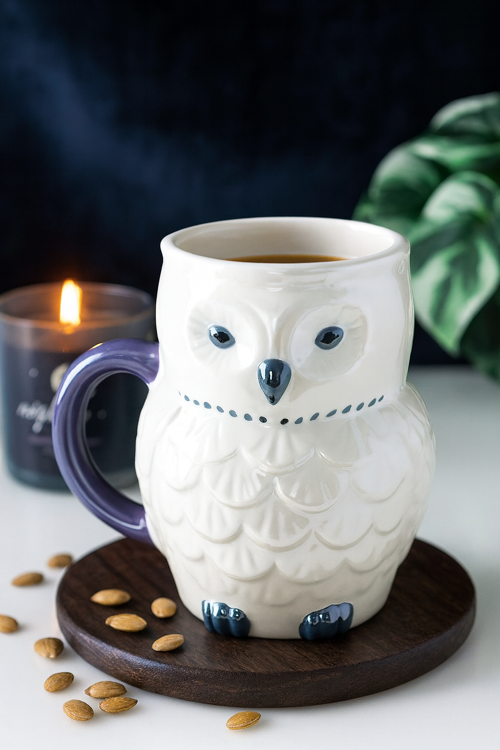 Owl Shaped Iridescent Mug – Pearlescent Ceramic Cup | Aura Luxe Collection