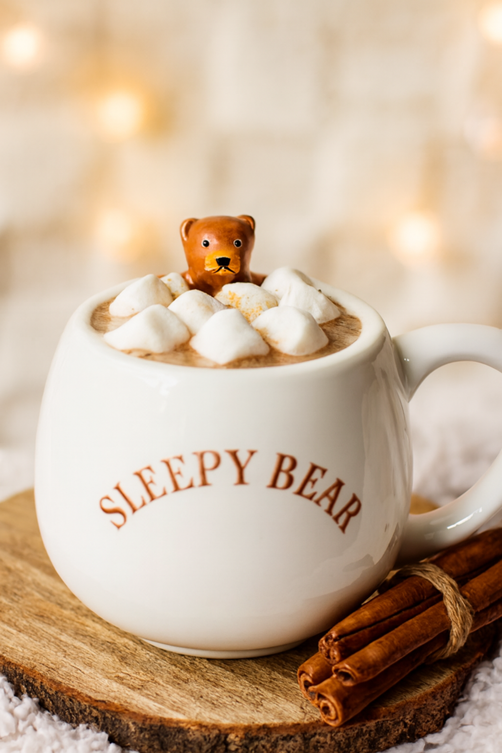 Sleepy Bear Rounded Ceramic Mug – Cute 3D Bear Cup | Aura Luxe Collection