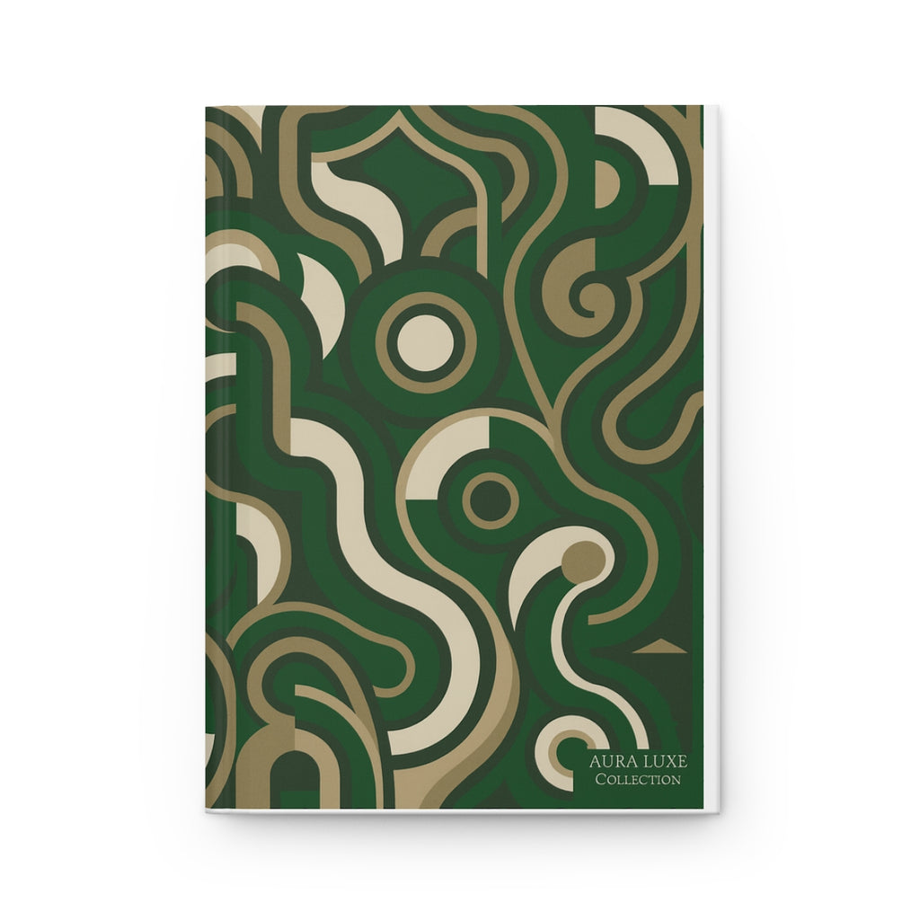 Verdant Orbit – A4 Hardcover Notebook | Minimalist Green Journal by Aura Luxe Collection