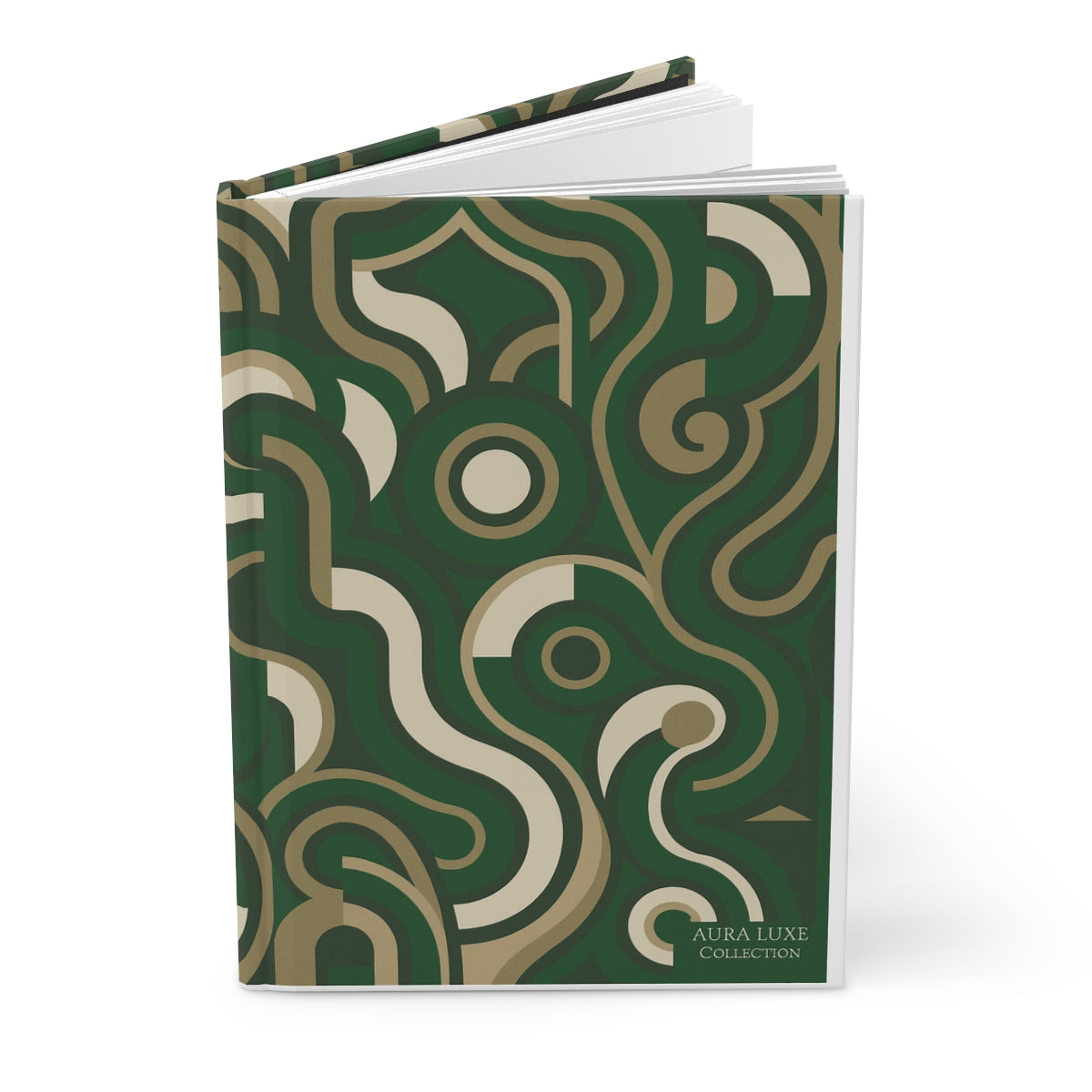 Verdant Orbit – A4 Hardcover Notebook | Minimalist Green Journal by Aura Luxe Collection