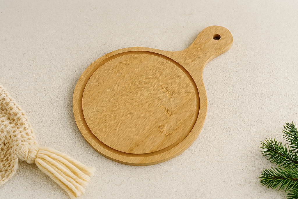 Wooden Pizza Plate / Serving Board (Medium) – Rustic Kitchen Board | Aura Luxe Collection