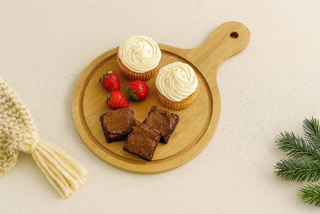 Wooden Pizza Plate / Serving Board (Medium) – Rustic Kitchen Board | Aura Luxe Collection