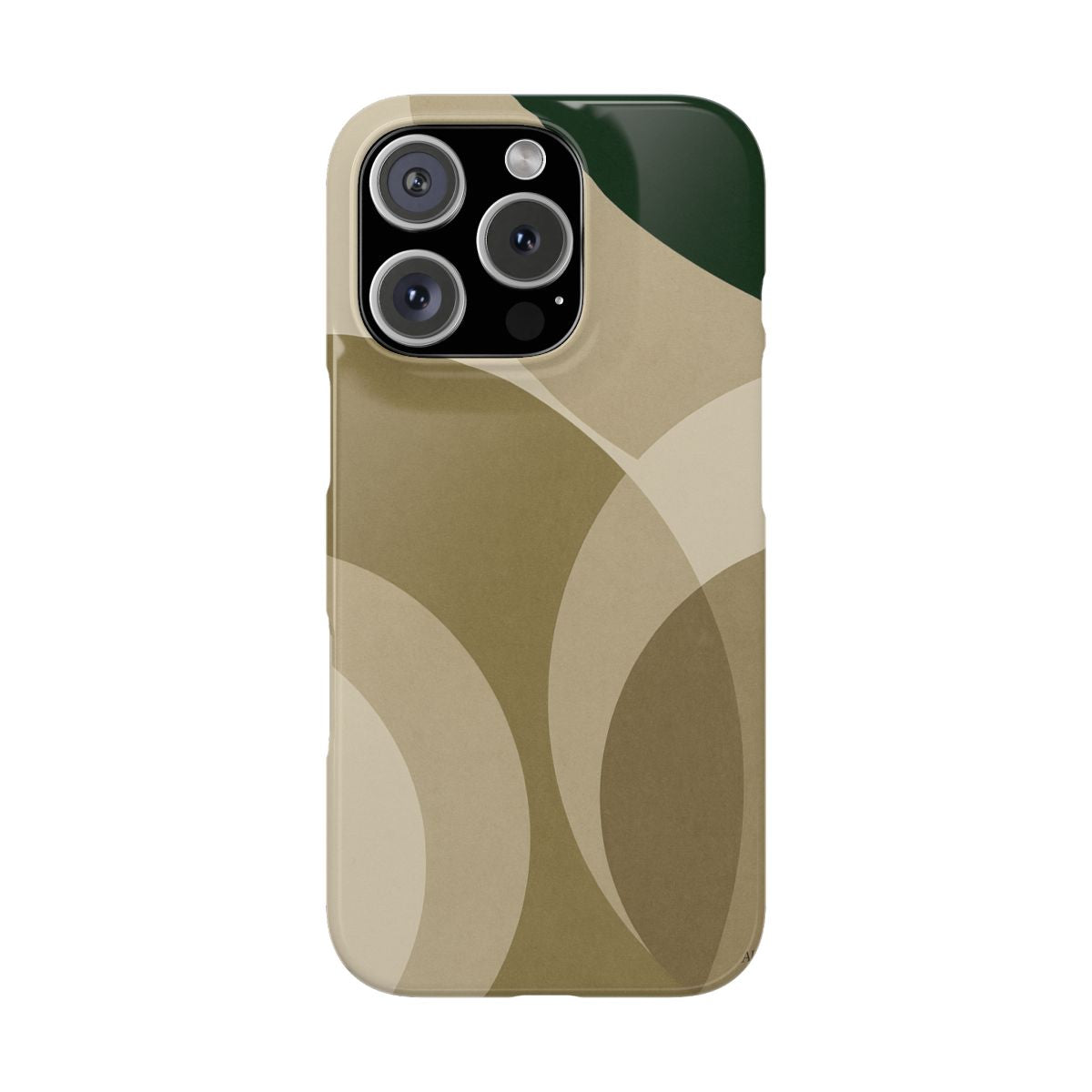 Olive Geometric iPhone Case – Modern Minimal Phone Cover | Aura Luxe Collection