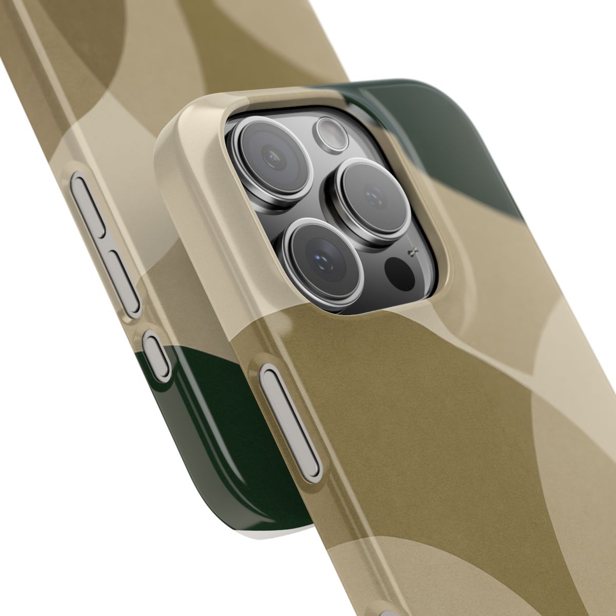 Olive Geometric iPhone Case – Modern Minimal Phone Cover | Aura Luxe Collection