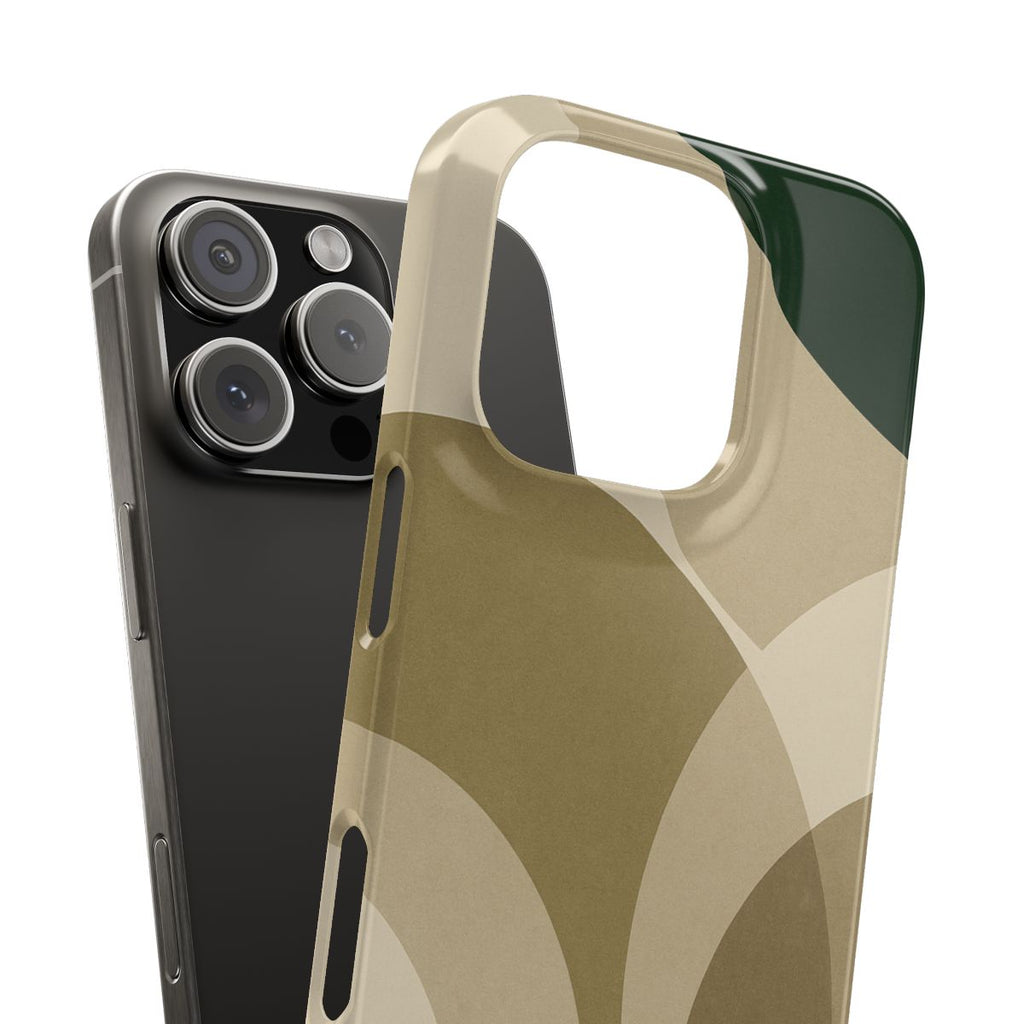 Olive Geometric iPhone Case – Modern Minimal Phone Cover | Aura Luxe Collection